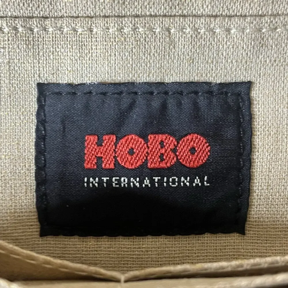 Hobo International Vtg. Frame Bag Clutch Chain Kiss Lock Leopard Print Tan Gold